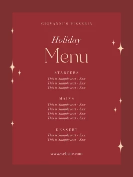 Holiday Menu