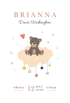 Baby Teddy Bear Announcement