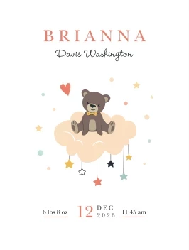 Baby Teddy Bear Announcement