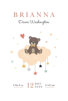 Baby Teddy Bear Announcement