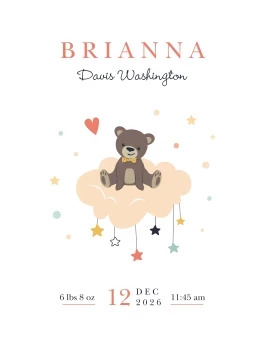 Baby Teddy Bear Announcement