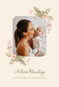 Delicate Floral Announcement