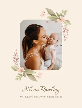 Delicate Floral Announcement