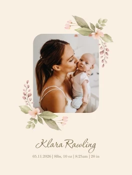 Delicate Floral Announcement