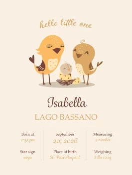 Hello Little One Announcement