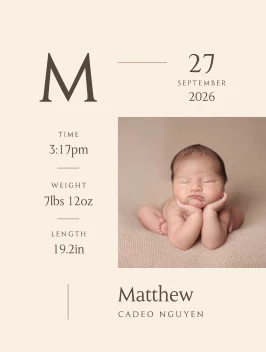 Newborn Modern Monogram