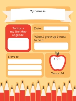 First Day of School Fillable