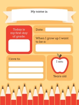 First Day of School Fillable