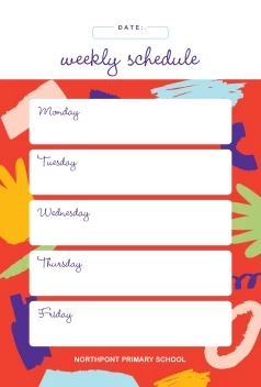Fun Abstract Weekly Schedule