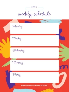 Fun Abstract Weekly Schedule
