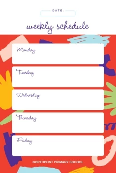 Fun Abstract Weekly Schedule