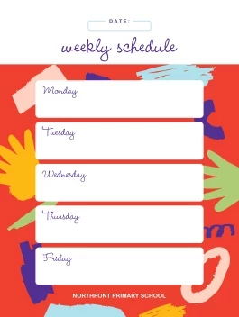 Fun Abstract Weekly Schedule