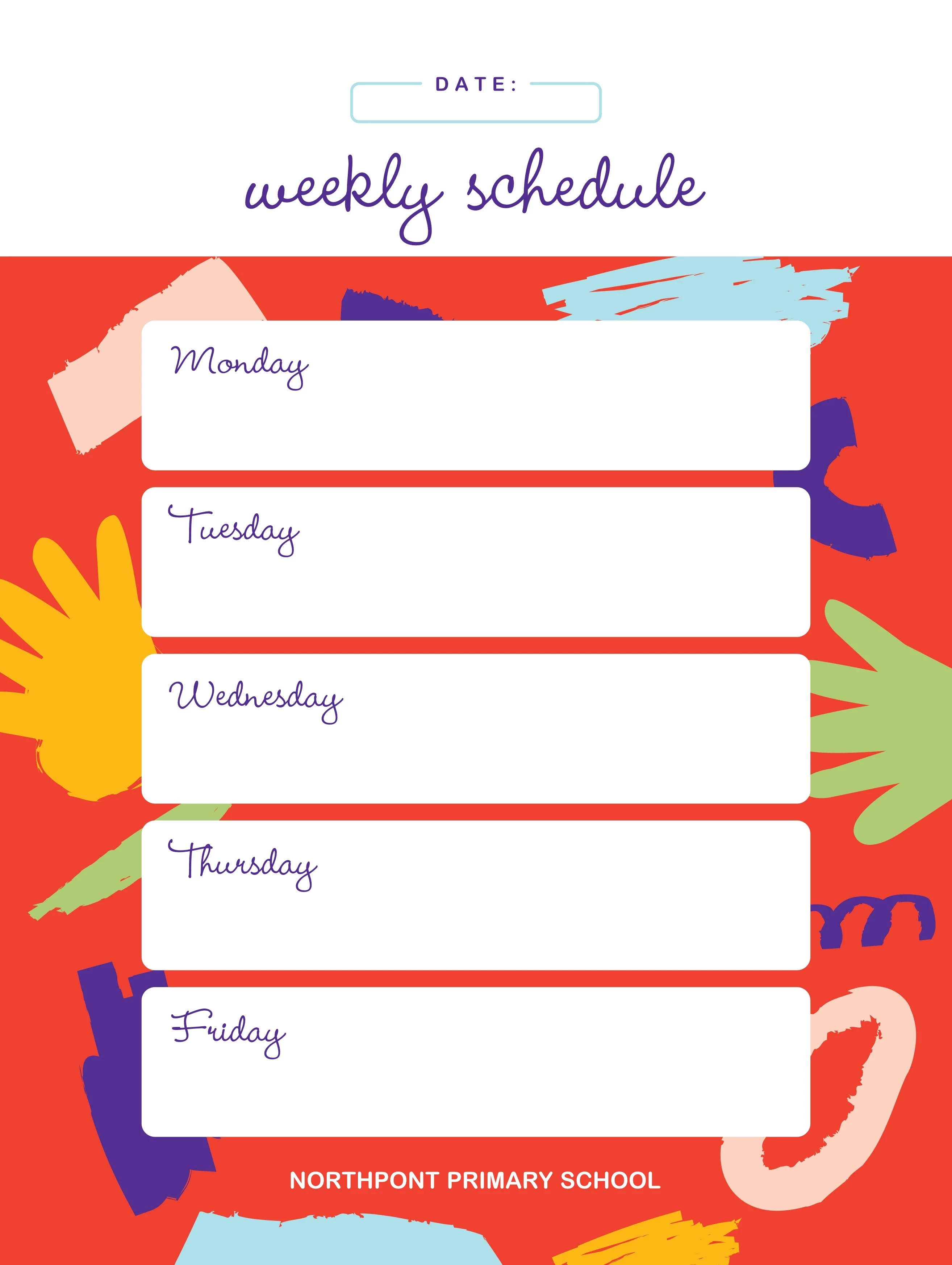 Fun Abstract Weekly Schedule