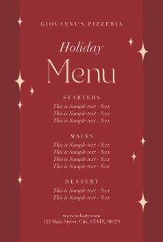 Holiday Menu