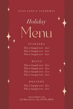 Holiday Menu