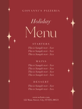 Holiday Menu