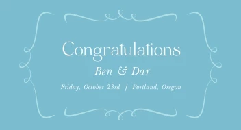 Teal Wedding Invite