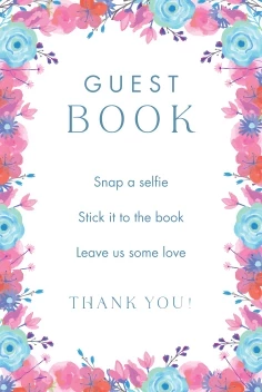Floral Frame Baby Guest Book