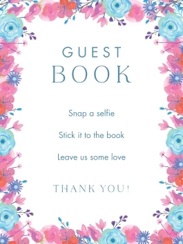 Floral Frame Baby Guest Book
