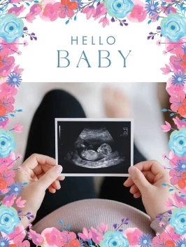 Floral Frame Baby Ultrasound