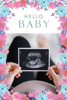 Floral Frame Baby Ultrasound
