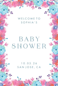 Floral Frame Baby Welcome