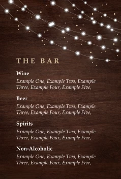 Fairy Lights Bar Menu