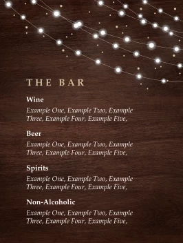 Fairy Lights Bar Menu