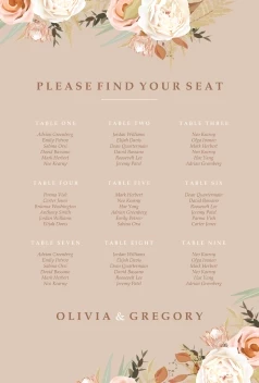 Floral Swirl Seating Chart