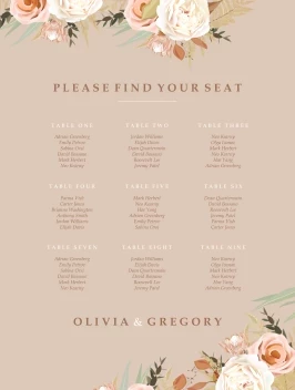 Floral Swirl Seating Chart