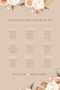 Floral Swirl Seating Chart