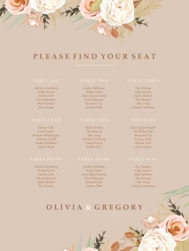 Floral Swirl Seating Chart