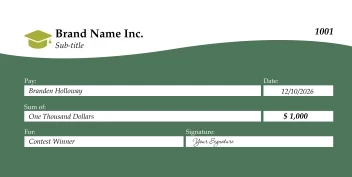 Colorful Winner Check