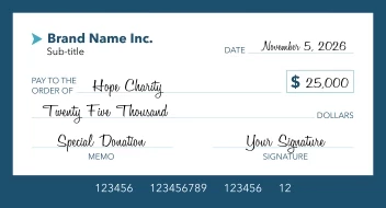 Modern Donation Check