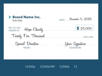 Modern Donation Check