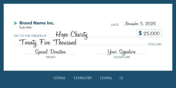 Modern Donation Check