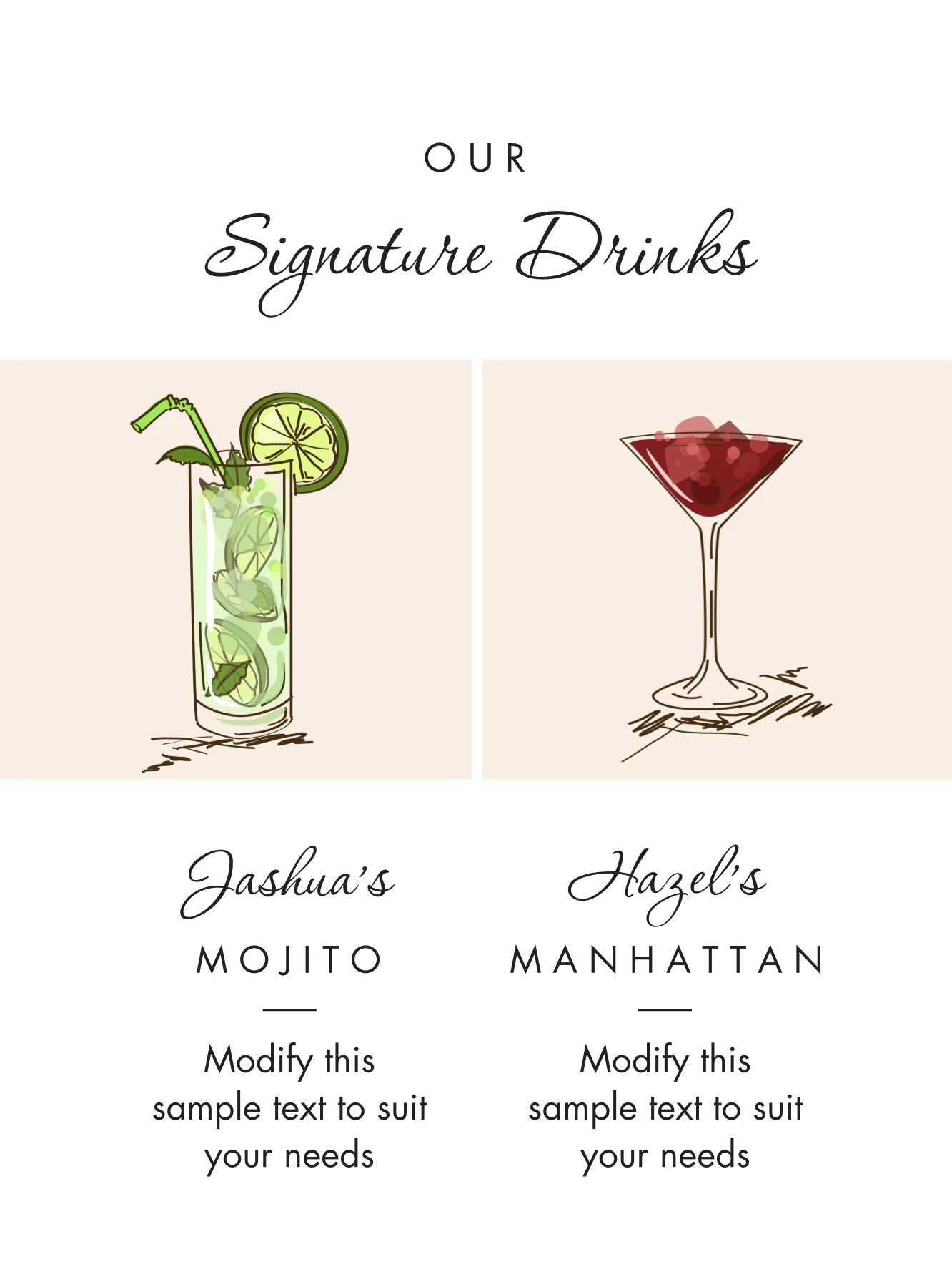 Modern Script Bar Menu