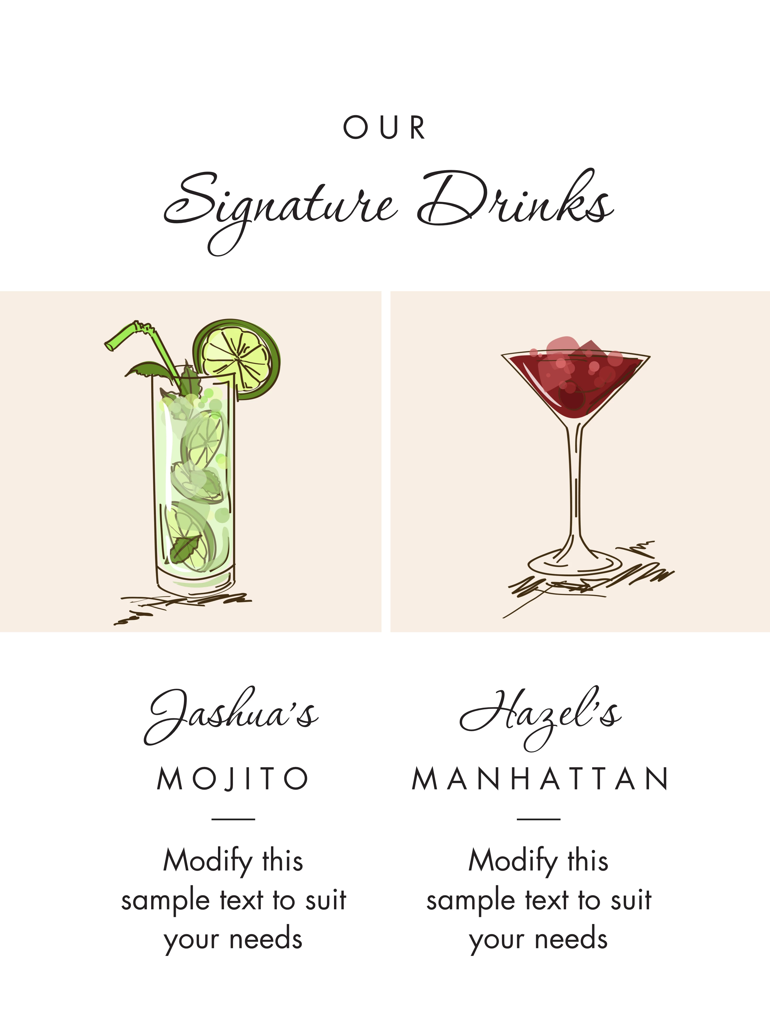 Modern Script Bar Menu