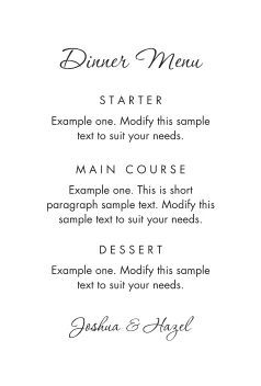 Modern Script Food Menu