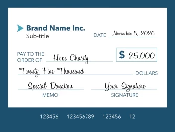 Modern Donation Check