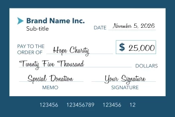 Modern Donation Check