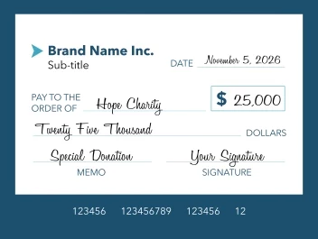 Modern Donation Check