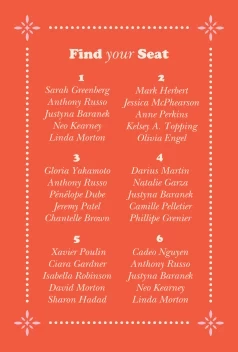 Bold Retro Seating Chart