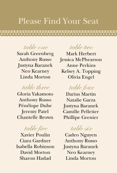 Classic Pattern Seating Chart