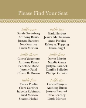 Classic Pattern Seating Chart