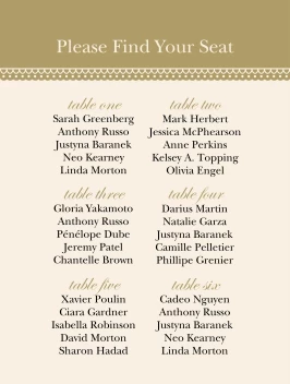 Classic Pattern Seating Chart