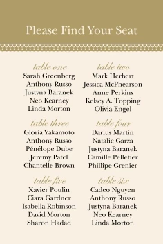 Classic Pattern Seating Chart