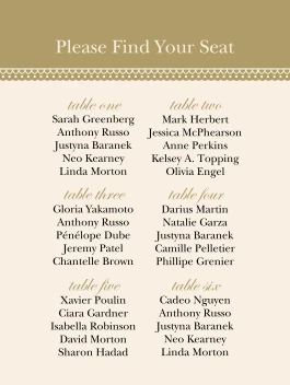 Classic Pattern Seating Chart