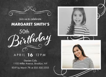 Then and Now Birthday Invitation