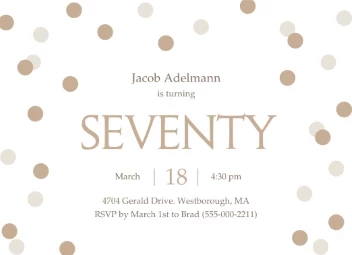 Classic Birthday Confetti Invitation